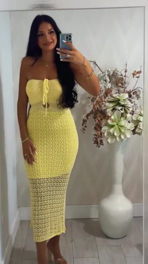 Vestido textura amarillo